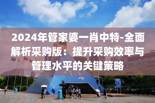 2024年管家婆一肖中特-全面解析采購(gòu)版：提升采購(gòu)效率與管理水平的關(guān)鍵策略