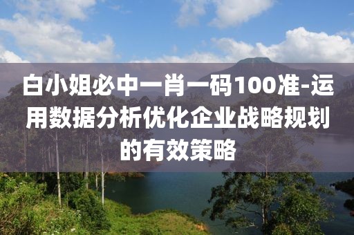 白小姐必中一肖一碼100準(zhǔn)-運(yùn)用數(shù)據(jù)分析優(yōu)化企業(yè)戰(zhàn)略規(guī)劃的有效策略