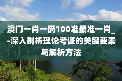 澳門一肖一碼100準最準一肖_-深入剖析理論考證的關(guān)鍵要素與解析方法