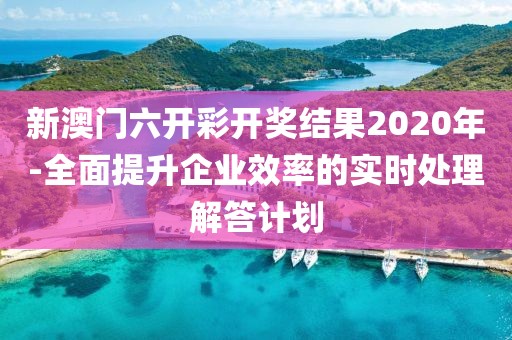 新澳門六開彩開獎結(jié)果2020年-全面提升企業(yè)效率的實時處理解答計劃