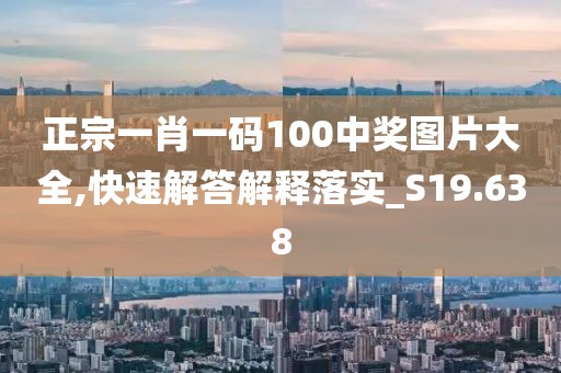 正宗一肖一碼100中獎圖片大全,快速解答解釋落實_S19.638