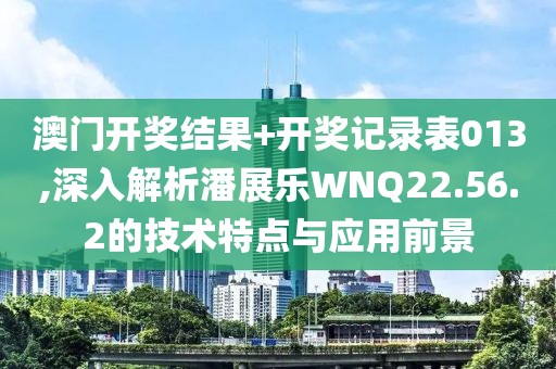 澳門開獎結果+開獎記錄表013,深入解析潘展樂WNQ22.56.2的技術特點與應用前景