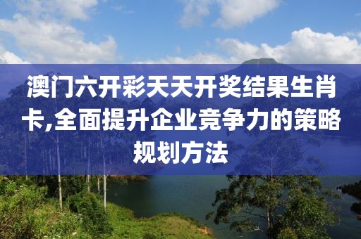 澳門六開彩天天開獎(jiǎng)結(jié)果生肖卡,全面提升企業(yè)競爭力的策略規(guī)劃方法