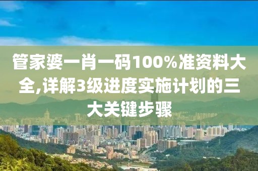 管家婆一肖一碼100%準(zhǔn)資料大全,詳解3級進(jìn)度實施計劃的三大關(guān)鍵步驟