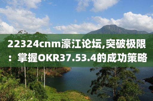 22324cnm濠江論壇,突破極限：掌握OKR37.53.4的成功策略