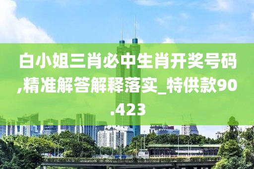 白小姐三肖必中生肖開獎號碼,精準(zhǔn)解答解釋落實_特供款90.423