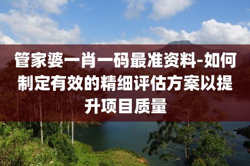 管家婆一肖一碼最準(zhǔn)資料-如何制定有效的精細評估方案以提升項目質(zhì)量