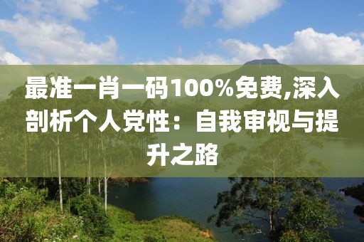 最準(zhǔn)一肖一碼100%免費,深入剖析個人黨性：自我審視與提升之路