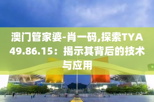 澳門管家婆-肖一碼,探索TYA49.86.15：揭示其背后的技術與應用