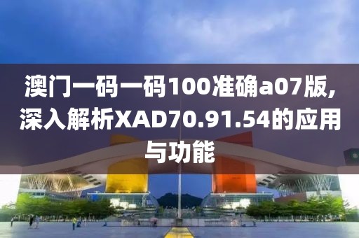 澳門一碼一碼100準確a07版,深入解析XAD70.91.54的應用與功能