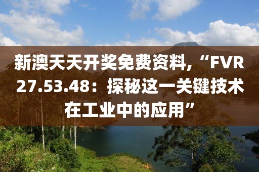 新澳天天開(kāi)獎(jiǎng)免費(fèi)資料,“FVR27.53.48：探秘這一關(guān)鍵技術(shù)在工業(yè)中的應(yīng)用”