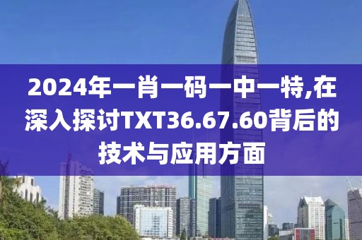 2024年一肖一碼一中一特,在深入探討TXT36.67.60背后的技術(shù)與應(yīng)用方面