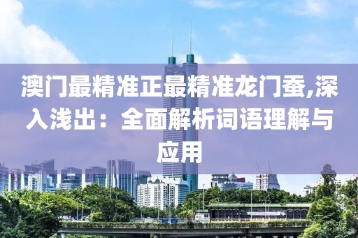 澳門最精準(zhǔn)正最精準(zhǔn)龍門蠶,深入淺出：全面解析詞語理解與應(yīng)用