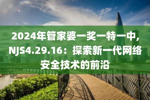 2024年管家婆一獎一特一中,NJS4.29.16：探索新一代網絡安全技術的前沿