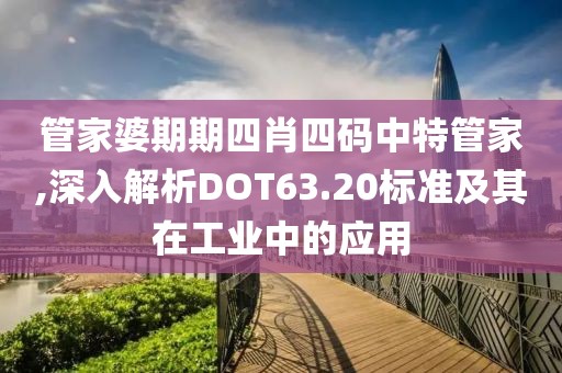 管家婆期期四肖四碼中特管家,深入解析DOT63.20標(biāo)準(zhǔn)及其在工業(yè)中的應(yīng)用