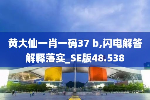 黃大仙一肖一碼37 b,閃電解答解釋落實(shí)_SE版48.538