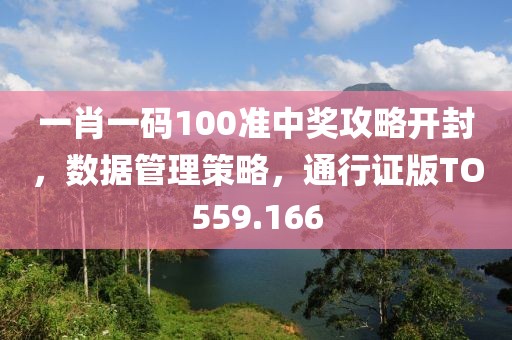 一肖一碼100準(zhǔn)中獎(jiǎng)攻略開(kāi)封，數(shù)據(jù)管理策略，通行證版TO559.166