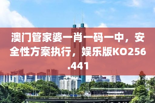 澳門管家婆一肖一碼一中，安全性方案執(zhí)行，娛樂(lè)版KO256.441