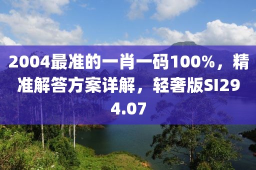 2004最準的一肖一碼100%，精準解答方案詳解，輕奢版SI294.07