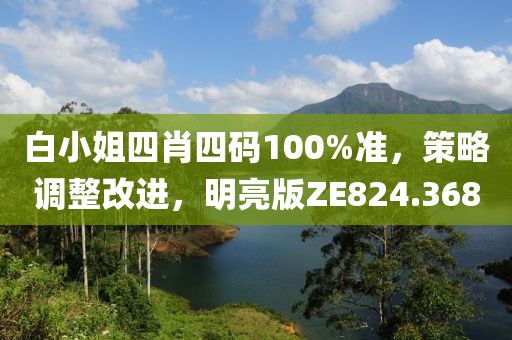 白小姐四肖四碼100%準(zhǔn)，策略調(diào)整改進(jìn)，明亮版ZE824.368