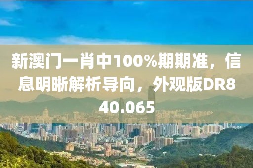 新澳門一肖中100%期期準，信息明晰解析導向，外觀版DR840.065