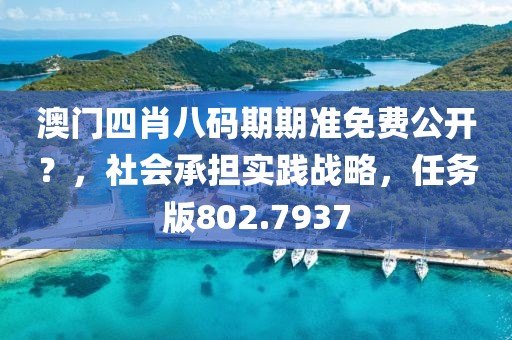 澳門四肖八碼期期準免費公開？，社會承擔實踐戰(zhàn)略，任務版802.7937