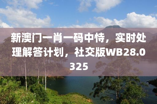 新澳門一肖一碼中恃，實(shí)時(shí)處理解答計(jì)劃，社交版WB28.0325