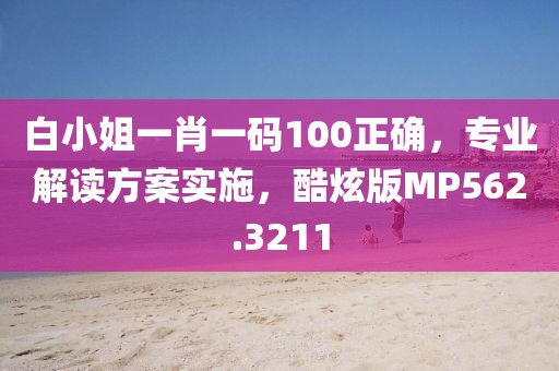 白小姐一肖一碼100正確，專業(yè)解讀方案實施，酷炫版MP562.3211