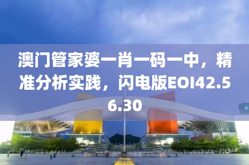 澳門管家婆一肖一碼一中，精準(zhǔn)分析實(shí)踐，閃電版EOI42.56.30