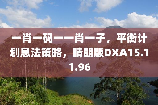 一肖一碼一一肖一子，平衡計(jì)劃息法策略，晴朗版DXA15.11.96