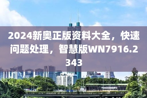 2024新奧正版資料大全，快速問題處理，智慧版WN7916.2343