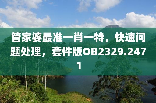 管家婆最準一肖一特，快速問題處理，套件版OB2329.2471