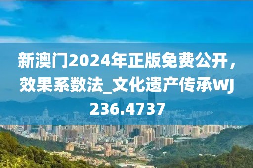 新澳門2024年正版免費公開，效果系數(shù)法_文化遺產(chǎn)傳承WJ236.4737