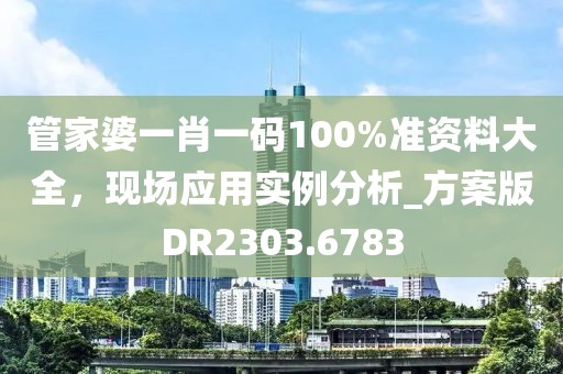 管家婆一肖一碼100%準(zhǔn)資料大全，現(xiàn)場應(yīng)用實例分析_方案版DR2303.6783