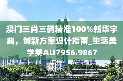 澳門三肖三碼精準100%新華字典，創(chuàng)新方案設計指南_生活美學集AU7956.9867