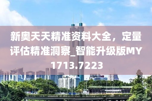 新奧天天精準資料大全，定量評估精準洞察_智能升級版MY1713.7223