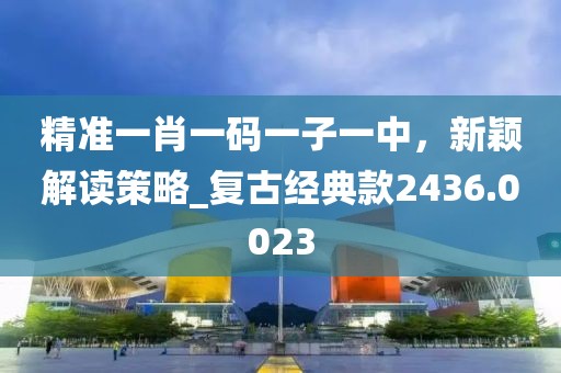 精準(zhǔn)一肖一碼一子一中，新穎解讀策略_復(fù)古經(jīng)典款2436.0023