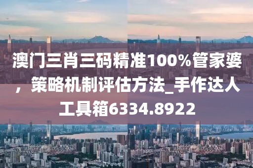 澳門三肖三碼精準(zhǔn)100%管家婆，策略機(jī)制評估方法_手作達(dá)人工具箱6334.8922