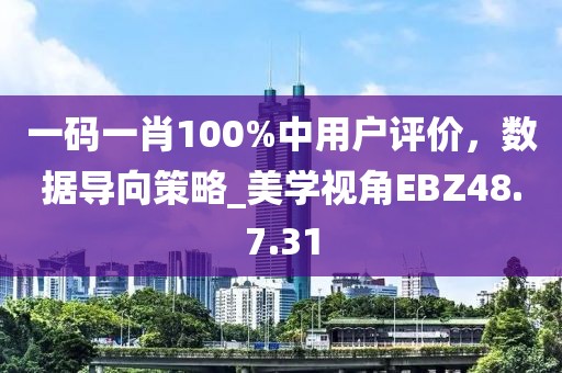 一碼一肖100%中用戶評價，數(shù)據(jù)導向策略_美學視角EBZ48.7.31