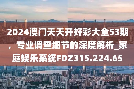 2024澳門天天開好彩大全53期，專業(yè)調(diào)查細(xì)節(jié)的深度解析_家庭娛樂系統(tǒng)FDZ315.224.65