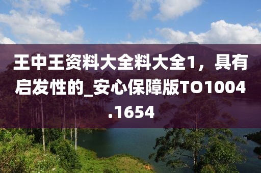 王中王資料大全料大全1，具有啟發(fā)性的_安心保障版TO1004.1654