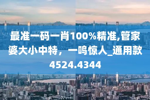 最準(zhǔn)一碼一肖100%精準(zhǔn),管家婆大小中特，一鳴驚人_通用款4524.4344