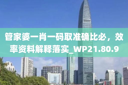 管家婆一肖一碼取準(zhǔn)確比必，效率資料解釋落實(shí)_WP21.80.90