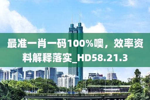 最準(zhǔn)一肖一碼100%噢，效率資料解釋落實_HD58.21.3