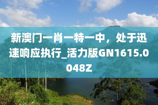 新澳門一肖一特一中，處于迅速響應執(zhí)行_活力版GN1615.0048Z