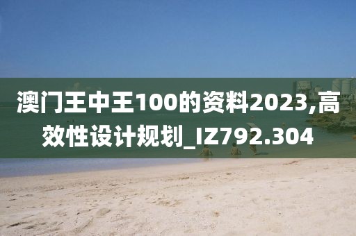 澳門王中王100的資料2023,高效性設(shè)計(jì)規(guī)劃_IZ792.304