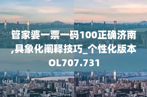 管家婆一票一碼100正確濟南,具象化闡釋技巧_個性化版本OL707.731