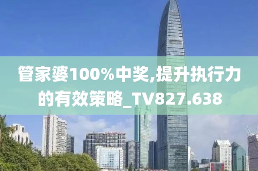 管家婆100%中獎,提升執(zhí)行力的有效策略_TV827.638