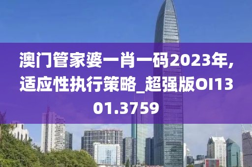 澳門(mén)管家婆一肖一碼2023年,適應(yīng)性執(zhí)行策略_超強(qiáng)版OI1301.3759