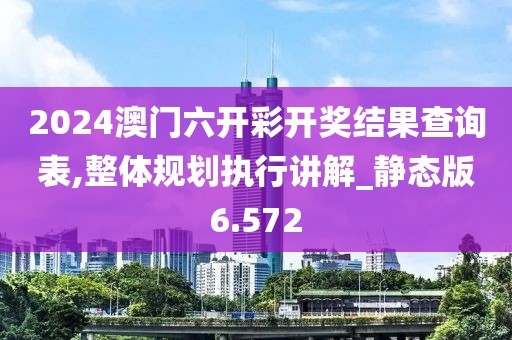 2024澳門(mén)六開(kāi)彩開(kāi)獎(jiǎng)結(jié)果查詢(xún)表,整體規(guī)劃執(zhí)行講解_靜態(tài)版6.572